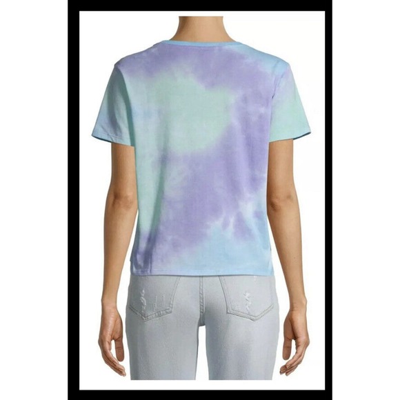 Pink Floyd Large (11-13) Official The Dark Side of The Moon Tie Dye Crop T-Shirt - Picture 5 of 5